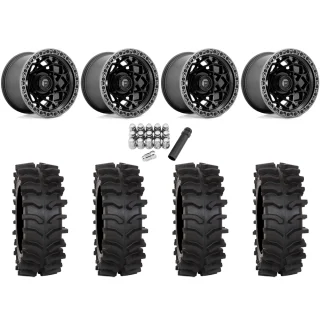 System 3 XT400W 33x12-15 Tires on Fuel Unit Matte Black (15x10) Wheels